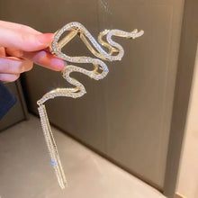 Crystal Wave Hair Clutcher – Gold Plated with Rhinestone Tassels