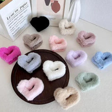 Fuzzy Heart Hair Claw – Soft Plush Clip for Cozy & Cute Hairstyles