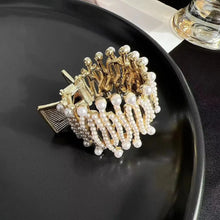 Opulence Pearl Drape Metal Hair Claw – Gold Luxe Finish (Sold Individually)