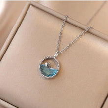 Ocean Wave and Dolphin Pendant Necklace