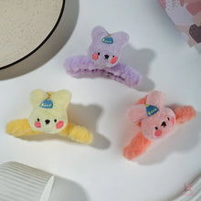 Fluffy Bunny Hair Clip – Soft Plush Claw Clip (Sold Individually)