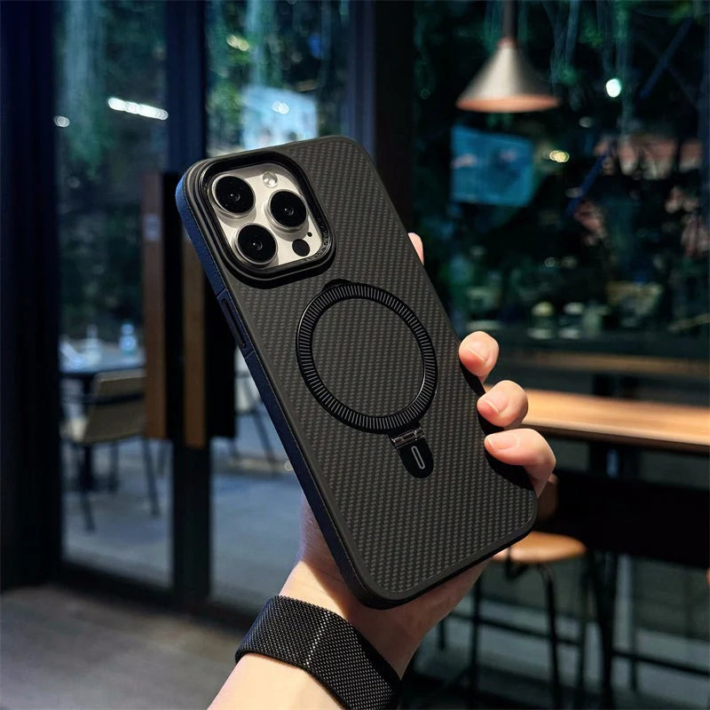 Carbon Fiber Texture MagSafe iPhone Case