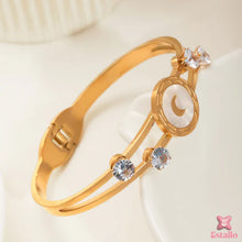 Crescent Moon Charm Bangle Bracelet