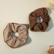 Cozy Polka Dot Fleece-Trim Scrunchie