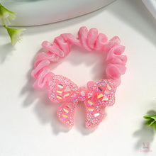 Sparkle Bow Organza Scrunchie – Pink