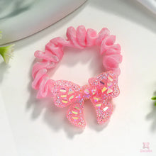 Sparkle Bow Organza Scrunchie – Pink