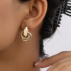Elegant Gold Knot Hoop Earrings