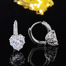 Silver Plated Heart-Shaped Zirconia Hoop Earrings