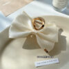 Elegant Cream Bow Hair Clutcher –  Clip for Stylish Hold