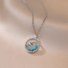 Ocean Wave and Dolphin Pendant Necklace