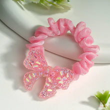 Sparkle Bow Organza Scrunchie – Pink