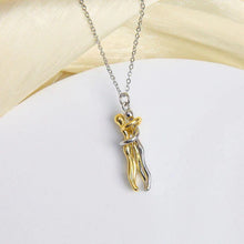 Dual-Tone Embrace Pendant Necklace