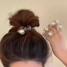 Transparent Zigzag Pearl Scrunchie