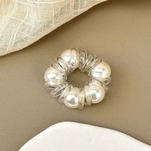 Transparent Zigzag Pearl Scrunchie