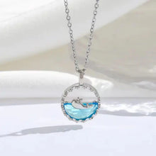 Ocean Wave and Dolphin Pendant Necklace