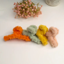 CozyGrip Fuzzy Triangle Hair Claw Clip – Soft Plush Texture (Sold Individually)