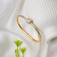 Sleek Hinged Bangle with Pavé Accent Rings