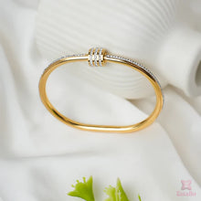 Sleek Hinged Bangle with Pavé Accent Rings