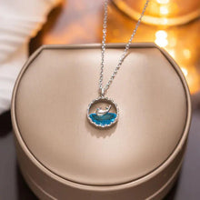 Ocean Wave and Dolphin Pendant Necklace
