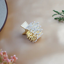 Opulence Pearl Drape Metal Hair Claw – Gold Luxe Finish (Sold Individually)