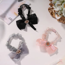 Elegant Bow & Gem Scrunchie
