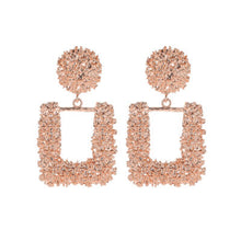 Textured Geometric Gold Statement Earrings