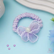 Pearl-Edged Bow Scrunchie – Lavender