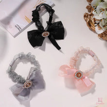 Elegant Bow & Gem Scrunchie