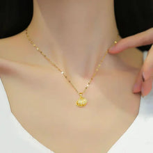 Elegant Gold Shell Pendant Necklace with Hidden Pearl