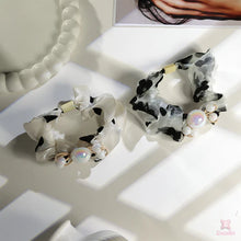 Opal Pearl Charm Organza Scrunchie Set