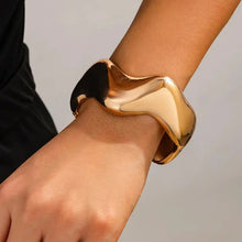 Sculptural Wave Statement Bangle