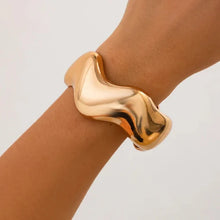 Sculptural Wave Statement Bangle