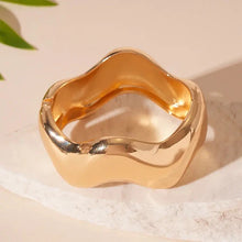 Sculptural Wave Statement Bangle