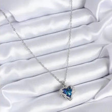 Blue Heart Crystal Pendant Necklace
