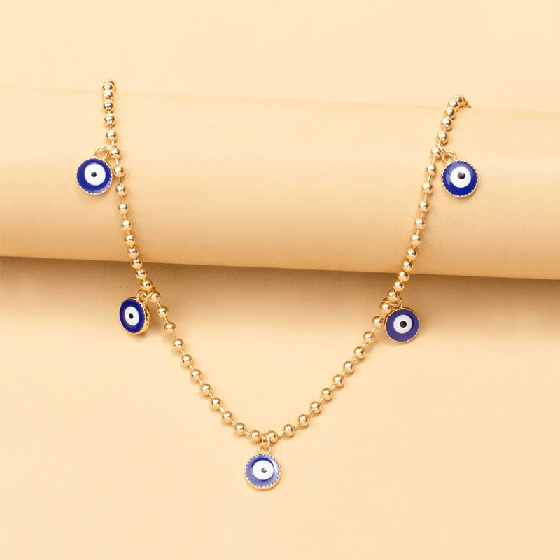 Beaded Evil Eye Charm Necklace