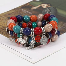 Bohemian Multicolor Beaded Charm Bracelet Set