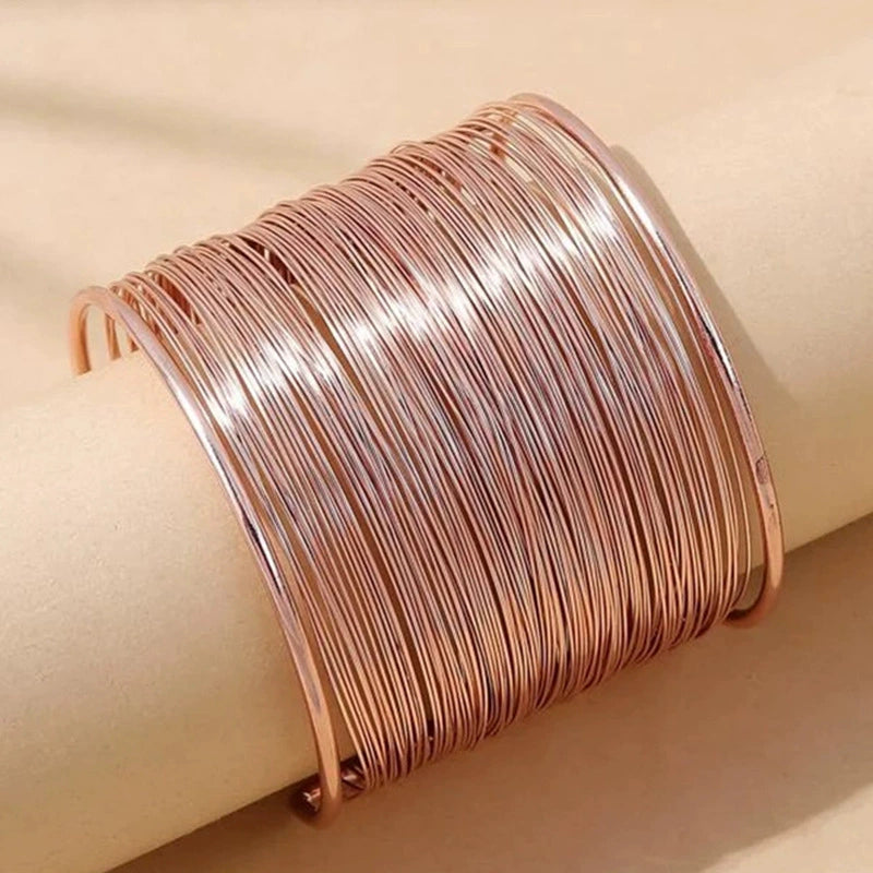 Rose Gold Wire Cuff Bracelet