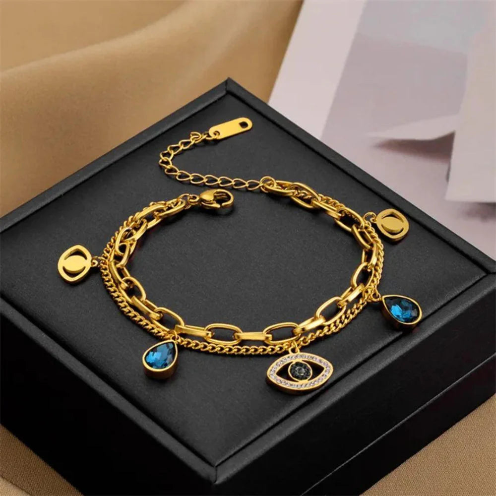 Evil Eye Charm Chain Bracelet