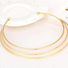 Minimalist Triple-Layer Metal Choker Necklace