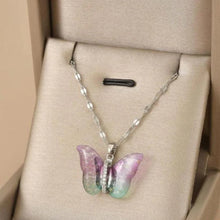 Iridescent Butterfly Pendant Necklace