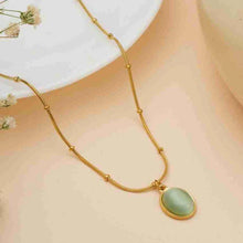 Oval Stone Pendant Necklace – Minimalist Elegance