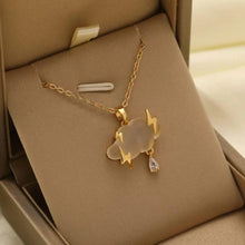 Celestial Crescent & Star Pendant Necklace