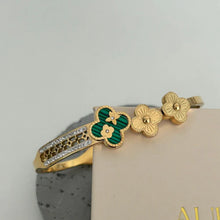 Floral Elegance Enamel & Crystal Cuff