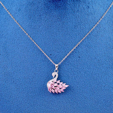 Elegant Swan Pendant with Pink Gem Accents