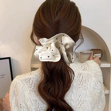 Retro Charm Polka Dot Satin Scrunchie