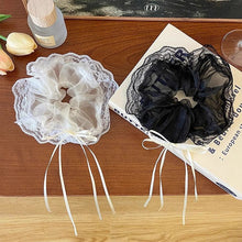 Elegance in Bloom: Lace Ribbon Scrunchie
